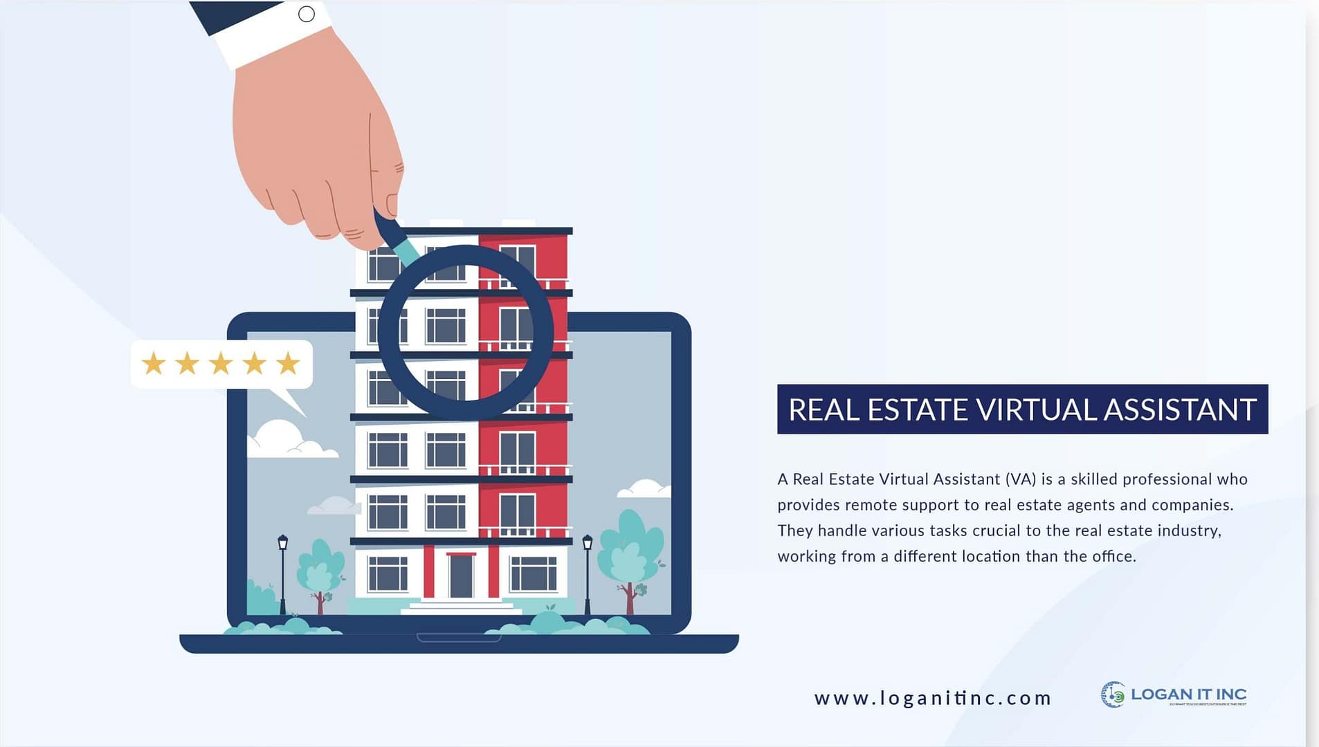 What is Real estate virtual assistant - Image 1-01 Real Estate virtual assistant | Best virtual assistant for real estate| Hire real estate virtual assistant | Logan IT Inc